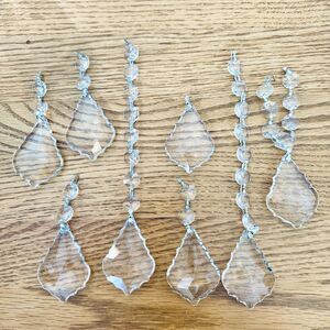 39 Pcs Pendeloque Chandelier French Cut Crystal Prism Lamp Replacement 44mm 17mm